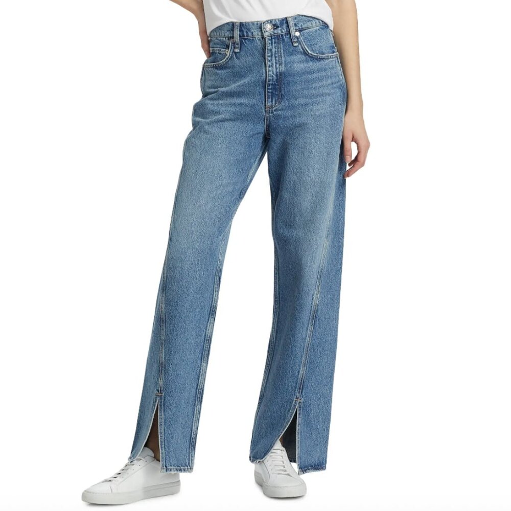 Rag & Bone Shea High-Rise Relaxed Straight Split-Hem Jeans
